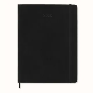 MOLESKINE GERMANY Moleskine 12 Monate Wochen Notizkalender 2025, XL, 1 Wo = 1 Seite, rechts linierte Seite, Weicher Einband, Schwarz