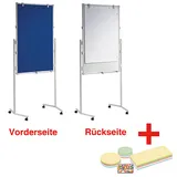 Maul AKTION: MAUL Moderationswand MAULpro 75,0 x 120,0 cm blau, weiß + GRATIS Moderations-Starter-Set, bestehend aus je 120 Moderationskarten Ø 9,5 cm, Ø 13,5 cm, 9,5 x 20,0 cm, 200 Signal-Nadeln