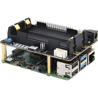 Geekworm Raspberry Pi UPS, X728 V2.5 (Max 5.1V 6A) 18650 UPS with Power Loss Detection & Auto On & Safe Shutdown & Buzzer for Raspberry Pi 5/Raspberry Pi 4/3B+/3B/2B