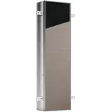 EMCO Asis Plus Hochschrank 90 x 25 cm Grau Glas/Holz/Metall