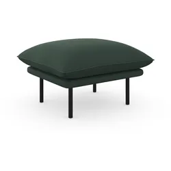 Polsterhocker ANDAS "Stine", grün, B:70cm H:43cm T:65cm, Struktur (100% Polyester), Struktur weich (85% Polyester/15% Nylon), Samtoptik (100% Polyester), Hocker, Besonderes Design durch Kissenoptik und Keder, by Morten Georgsen