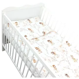 TupTam Kinder Gemusterte Bettdecken Set Ganzjahresdecke Bettdecke Kopfkissen Flachkissen 2tlg., Farbe: Beige/Feen, Größe: 135x100 cm