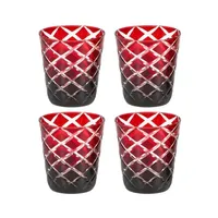 Edzard 4er Set Kristallgläser Dio, rot, handgeschliffenes Glas -