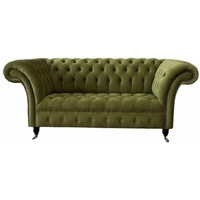 JVmoebel Chesterfield-Sofa, Chesterfield Sofa Zweisitzer Couch Sofas Wohnzimmer Klassisch grün