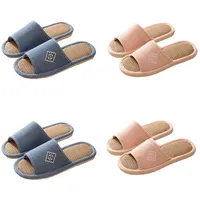 Teceyfeet Gästehausschuhe Set Waschbar,4 Paar Unisex Hausschuhe Set Winter Warm Gästepantoffel Filzpantoffeln Hotelslipper Rutschfest Pantoffeln Slippers Ideal für Gäste, Familie, Hotel, Reisen - 38/44 EU