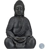 Relaxdays Buddha Figur 50 cm - Schwarz