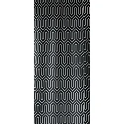 KS Handel 24 Textil Duschvorhang Ethnic Schwarz Weiss 180x200 cm, inkl. Duschvorhangringe inkl. Beschwerung