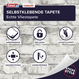 Rasch Textil Vliestapete Clayton 6 m x 0,53 m 1 St Grau