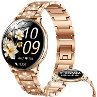 Smartwatch Damen mit Telefonfunktion Sportuhr Armbanduhr: 1,32" AMOLED Rund Smart watch mit Pulsuhr Schlafmonitor Schrittzähler Uhren mit 100+ Sportmodi Wasserdicht Fitness Uhr Kompatibel iOS Android