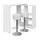 Vicco Bartisch-Set Weiß, 138 x 39 cm mit 2 Barhockern