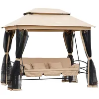 Outsunny Hollywoodschaukel Beige 3-Sitzer