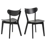 Actona 2er Set Actona Stuhl Roxby Holz Schwarz