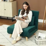 Homcom Schlafsessel 3 in 1 Polyester 78 x 79 x 72 cm Dunkelgrün mit Kissen