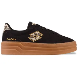 Plateausneaker LOTTO, Gr. 40, schwarz, leo, Synthetik, mehrfarbig, sportlich, Schuhe, - mit raffinierter Plateausohle im Lagenlook