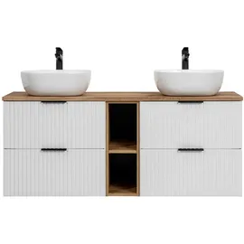 petits-meubles Doppelwaschtisch 140,8 x 59 x 46 cm Weiß