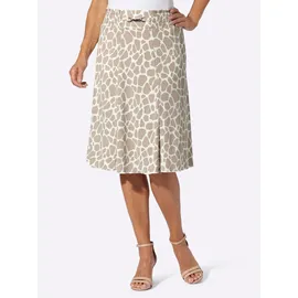 Lady A-Linien-Rock Jersey Animalprint Braun 54