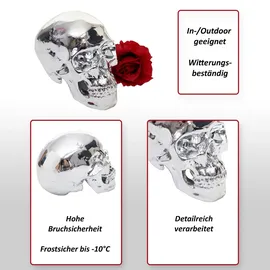 MCW Deko Totenkopf T921 18cm Silber