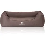 Knuffelwuff Hundebett Leano Orthopädisch Velours Übergröße XXXL 155 x 105cm Braun