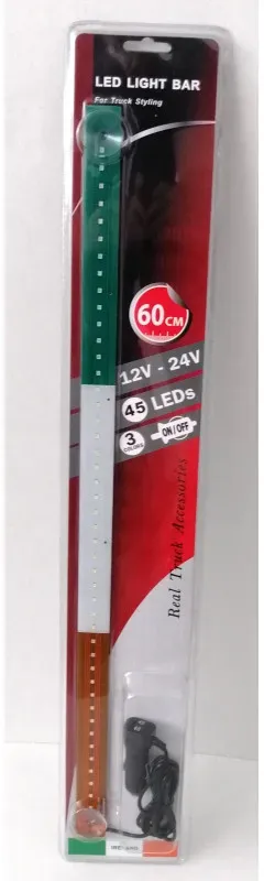 Leuchtende LED-Leiste 60 cm 45 LEDs 12V - 24V grün-weiß-orange IE Irland Flagge Fahne Irland