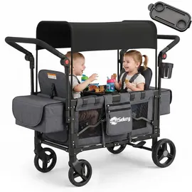 Sekey Bollerwagen Faltbar Zwillingsmodus schwarz