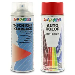 Dupli Color 400 ml Auto-Color Lack rot 5-0281 + 400ml 2-Schicht-Klarlack