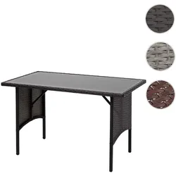 Poly-Rattan Esstisch HWC-G16, Esszimmertisch Gartentisch Tisch, Gastronomie 112x60cm ~ schwarz