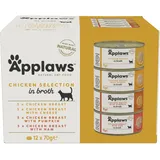 Applaws 24x 70g Brühe Hühnchen Mix 4 Sorten Applaws Nassfutter für Katzen