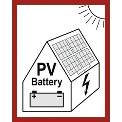 Dreifke® Schild, Hinweis auf eine PV-Anlage mit Batteriespeicher, Alu, 200x250 mm