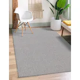The CarPET Natal Moderner einfarbiger Teppich Wohnzimmer, für die Küche geeignet, Tufting, robuster Kurzflor mit Filz-Rücken, weich & schmutzabweisend, Grau, 160 x 230 cm