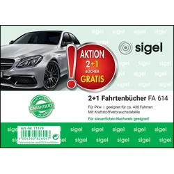 SIGEL Fahrtenbuch, Pkw mit Kraftstoffverbrauch Formularbücher FA614 + GRATIS 1 St.