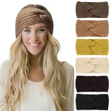 DRESHOW 6 Stück Winter Stirnband Damen Strick Ohrenwärmer Stirnbänder Mädchen Gestrickt Stirnband Kopfband Haarband Headwrap Frauen Haarbänder