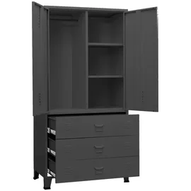 vidaXL Industrial Kleiderschrank Anthrazit 90x50x180 cm Metall