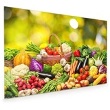 Primedeco Küchenrückwand Küchenrückwand Spritzschutz Glas mit Motiv Gemüsebeet 120 cm x 80 cm