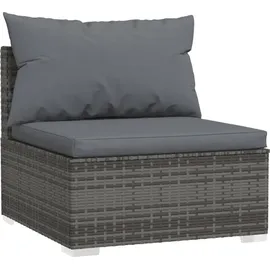 vidaXL 4-tlg. Garten-Lounge-Set mit Kissen Poly Rattan Grau