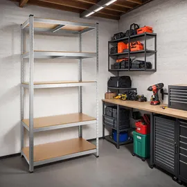 Tectake tectake® Schwerlastregal in verschiedenen Ausführungen, belastbare, höhenverstellbare MDF-Böden, schnelle Montage