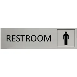 CombiCraft Aluminium Türschild Restroom Men 165x45mm mit 3M-Tape