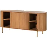 MASSIVMOEBEL24.DE Waschbeckenunterschrank Mango 150x40x65 natur lackiert BARCELONA 551