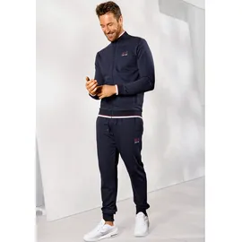 H.I.S. H.I.S Sweatjacke in navy, | Gr. 56/58 (XL), blau Sweatware, Obermaterial: 60% Baumwolle, 40% Polyester, unifarben, Basic, hüftbedeckend, Rundhals, Rippbündchen, Sweatjacken Zip-Hoodie, Stehkragen mit Streifen