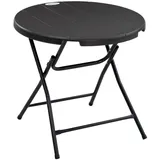 Okwish Gartentisch Klapptisch Ø 80 x 73 cm Dunkelgrau