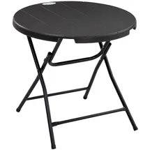 Okwish Gartentisch Klapptisch Ø 80 x 73 cm Dunkelgrau
