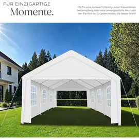 Tectake Pavillon 6 x 4 m mit Seitenteile weiß