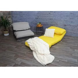 Mendler Schlafsessel HWC-E68, Schlafsofa Funktionssessel Klappsessel Relaxsessel, Stoff/Textil - gelb