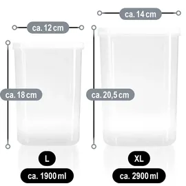 COM-FOUR Vorratsdosen Set transparent/weiß/gelb 4-teilig 1,3 l