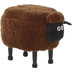 Tierhocker mit Stauraum SHEEP Stoff Braun