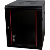 danicom Baseline 15U Wandschrank mit Glastür 600x600x770mm (BxTxH) - Schwarz - Traglast 50 kg - Wandmontage - Serverschrank - Wandgehäuse - Server Rack - Server Enclosure