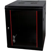danicom Baseline 15U Wandschrank mit Glastür 600x600x770mm (BxTxH) - Schwarz - Traglast 50 kg - Wandmontage - Serverschrank - Wandgehäuse - Server Rack - Server Enclosure