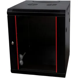 danicom Baseline 15U Wandschrank mit Glastür 600x600x770mm (BxTxH) - Schwarz - Traglast 50 kg - Wandmontage - Serverschrank - Wandgehäuse - Server Rack - Server Enclosure