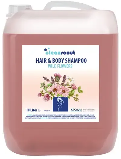 Duschgel Cleanscout Hair & Body Wild Flowers 10 L Unisex Duschgel für Haut und Haar mit herausragendem Duft