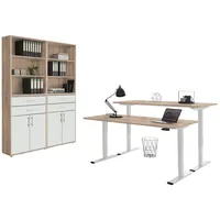 BMG Möbel Büromöbel-Set, e-Office Set 20, Schreibtisch höhenverstellbar