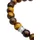 KUZZOI Armband Tigerauge Totenkopf Bead 925 Silber braun 21 cm